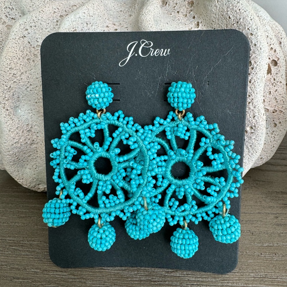 J Crew Beaded Earring Turquoise